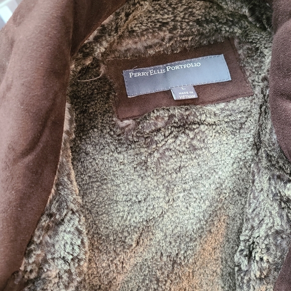 Perry Ellis Portfolio Suede Jacket Men's Large - Picture 2 of 5